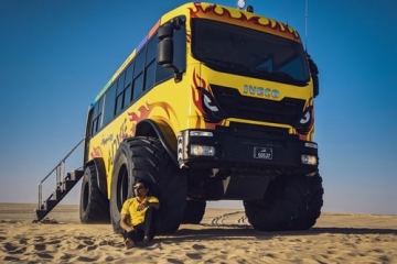 Inside a Monster truck